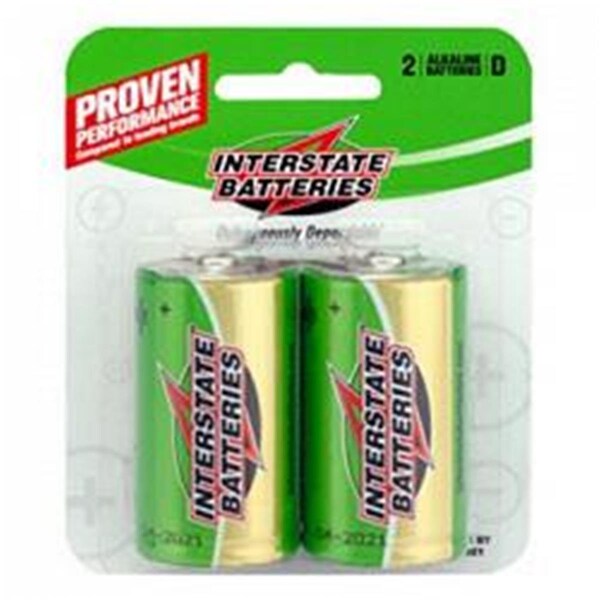 Interstate Batteries Alkaline Battery, D 1.5 V DC 2 PK DRY0020 - main